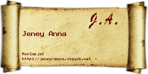 Jeney Anna névjegykártya